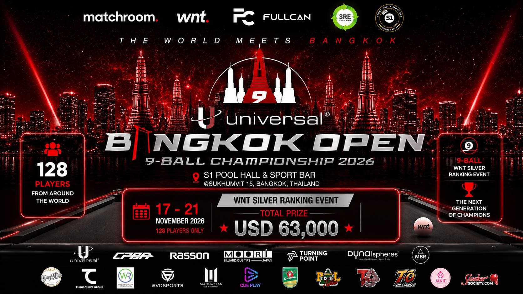 Universal Bangkok Open 2026 event banner